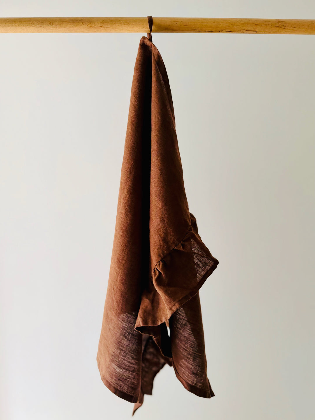 Lisiére Tea Towel - Chocolate - Premium French Linen
