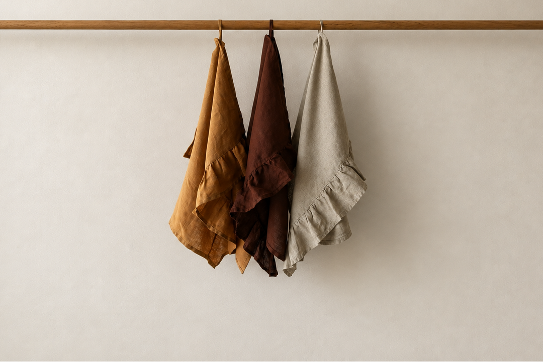 Lisiére Tea Towel - Chocolate - Premium French Linen