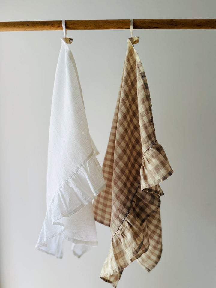 Lisiére Tea Towel - Gingham - Premium French Linen